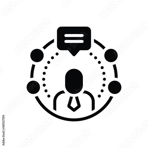Black solid icon for consulting expertise