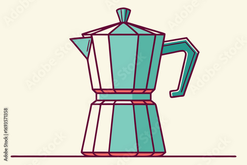 Moka Pot Coffee Maker Illustration stovetop espresso
