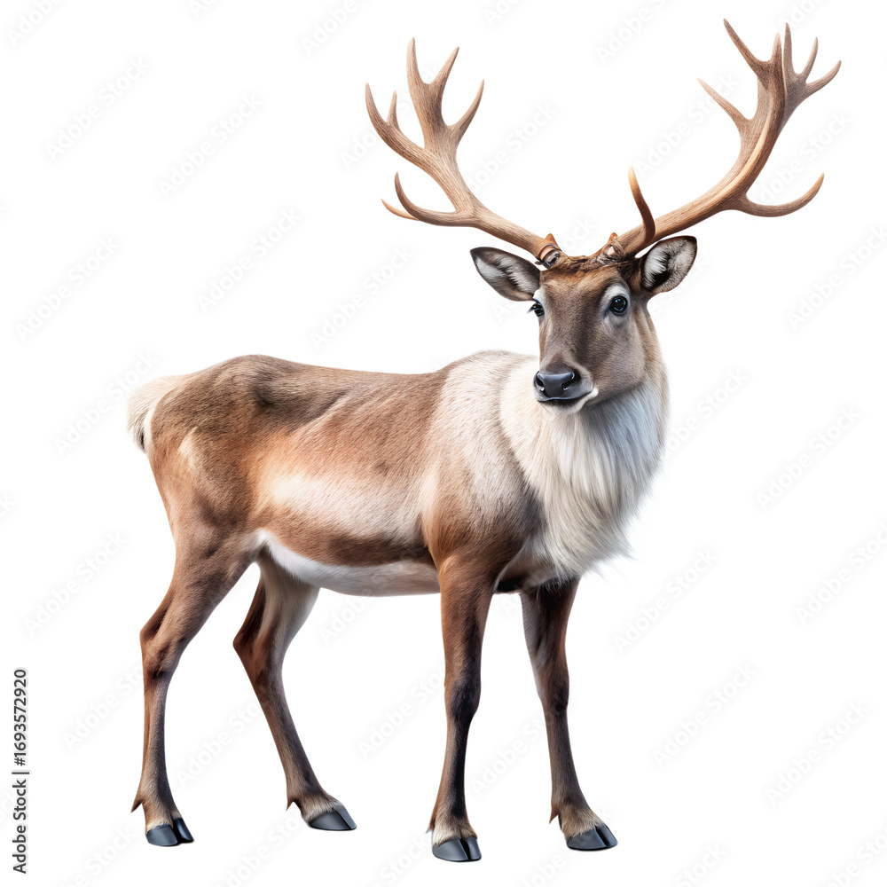 Obraz premium Reindeer animal for Christmas design isolated on transparent background, Png