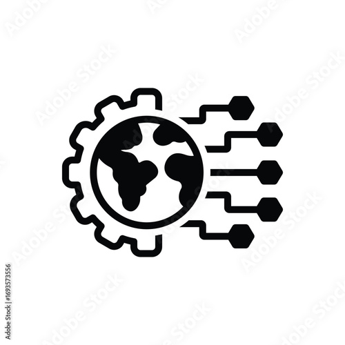 Black solid icon for business transformation