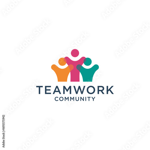 Human people diversity teamwork together collaboration logo icon vector company isolated