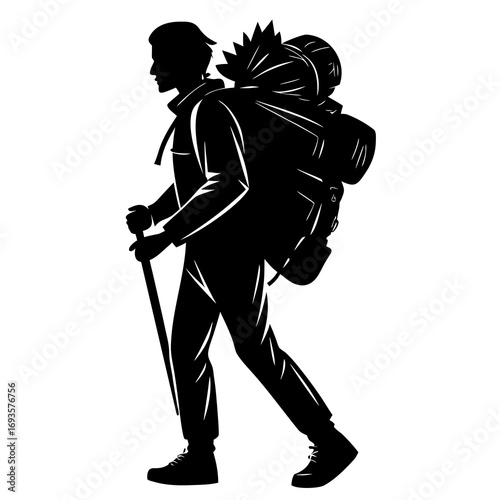  backpacker silhouette black