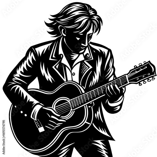 guitar player black victor