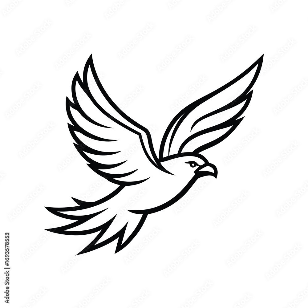 Fototapeta premium flying eagle logo design vector illustration