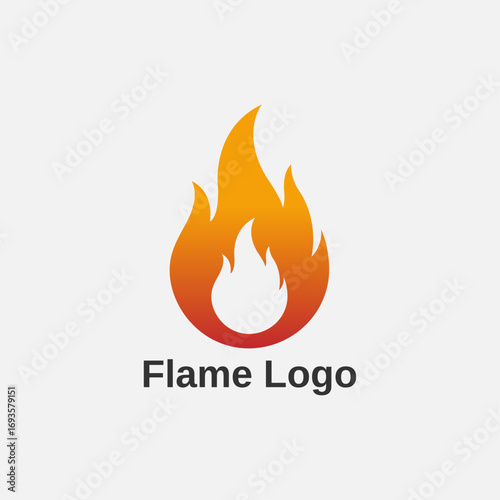Modern fire logo design, Vector flame symbol, Hot burning fire silhouette, Creative icon for business identity
