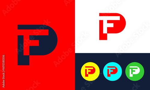 FP or PF letter logo template