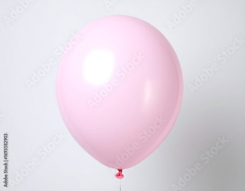 Single, light pink balloon against a plain backdrop