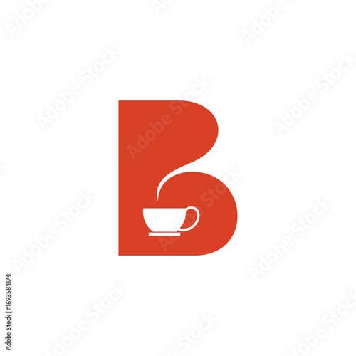 letter b brown coffee smoke simple logo vector
