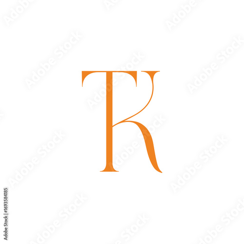 letter tk simple curves elegant logo vector
