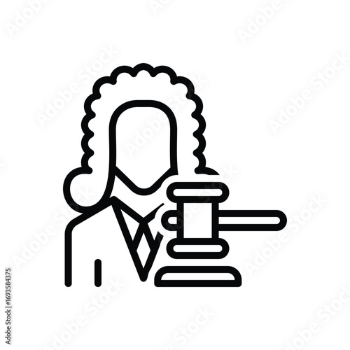 Black line icon for judges verdict