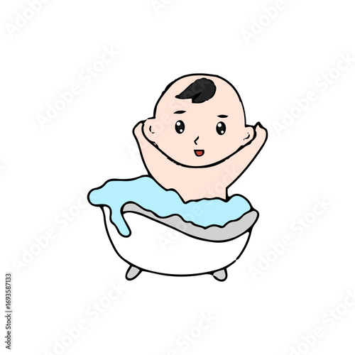 Baby new born line gesture activity. baby new born element design. coloring book for kids preschool. newborn baby to toddler life cycle vector
