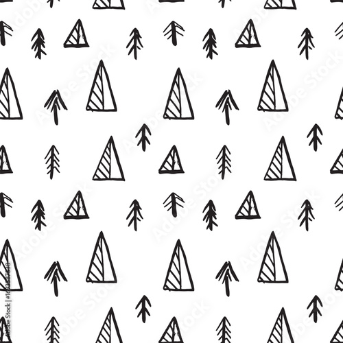 Eko Cruz A monochrome pattern showcasing intricate tropical leaves against a white background.