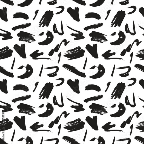 Minenhle Ade Stylized tropical leaves depicted in a bold black and white pattern.