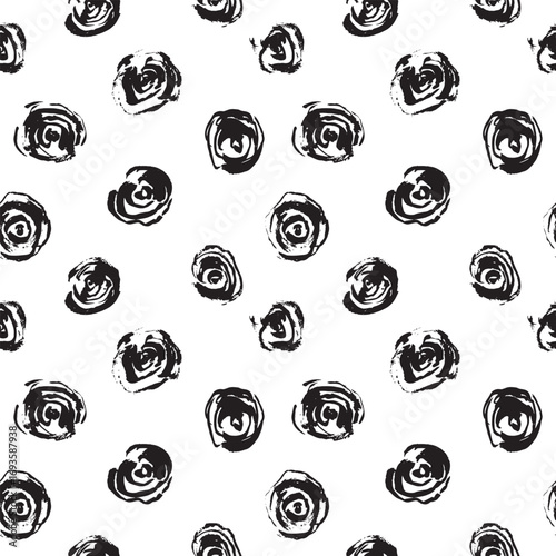 Jamey Erdene A decorative black and white design with an array of tropical leaves.