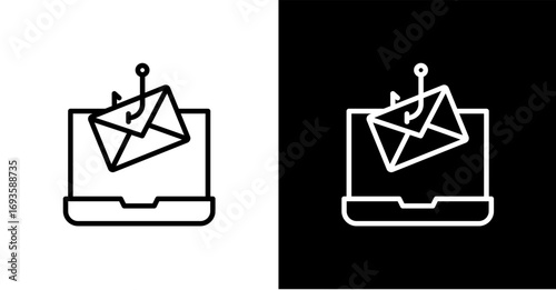 Phishing White Icon Set Design