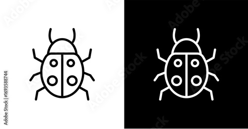 Bug White Icon Set Design