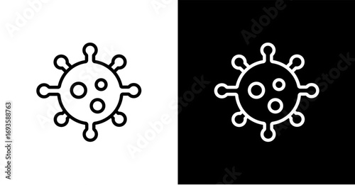 Virus White Icon Set Design