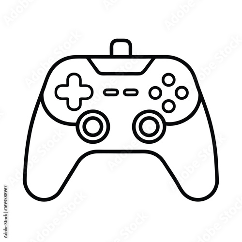minimalist gaming controller clip art on white background 