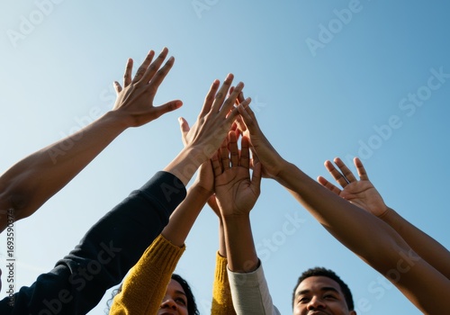 A Happy Diverse Group of People Celebrating Together