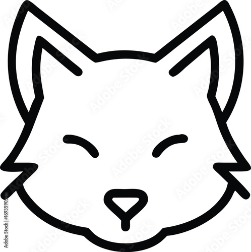 A monochrome drawing showcasing a cat's face, highlighting its whiskers and distinct facial structure.
