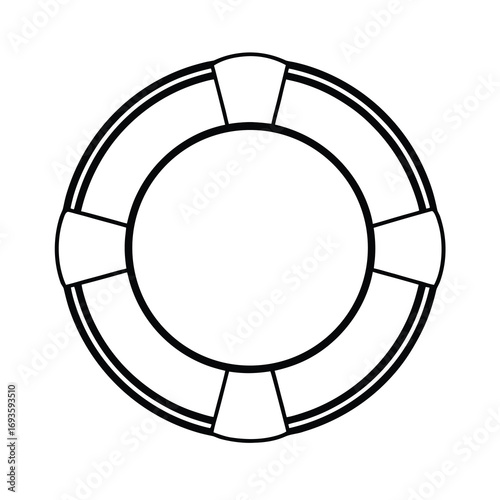 simple lifebuoy ring vector illustration on white background 