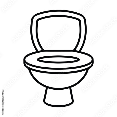 simple toilet bowl outline vector on white background 