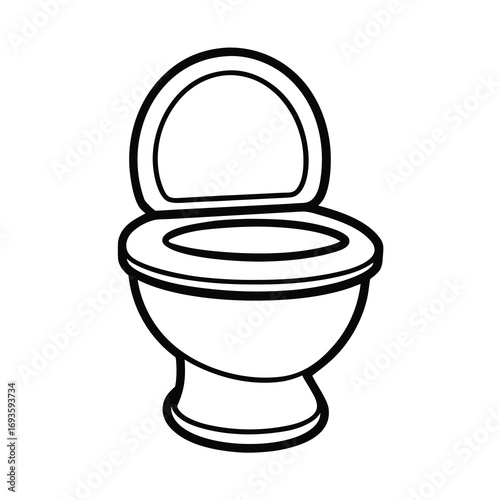 simple toilet bowl outline vector on white background 
