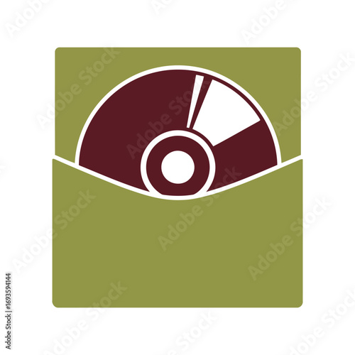 Data storage media disk in green pocket icon symbol graphic element vector