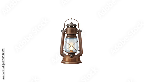 Oil lamps placed separately on a white background
