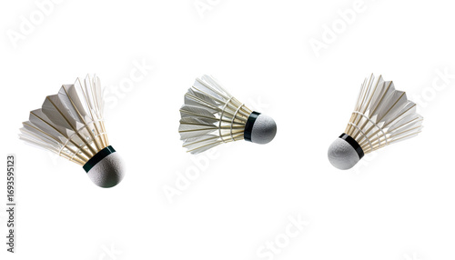 Wallpaper Mural 3D illustration set of white badminton shuttlecocks on white background Torontodigital.ca
