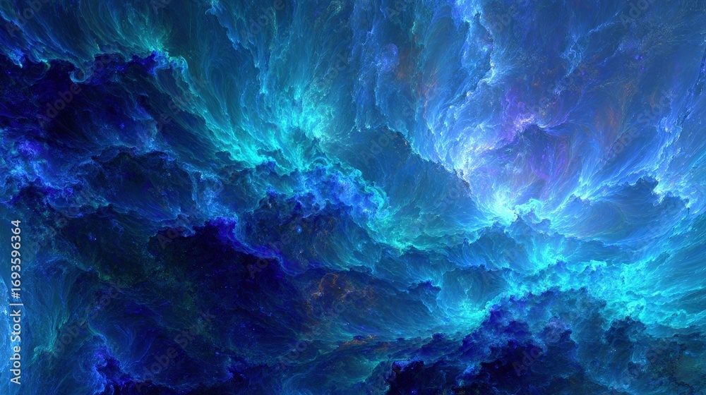 Fototapeta premium Abstract Cosmic Landscape With Colorful Nebula