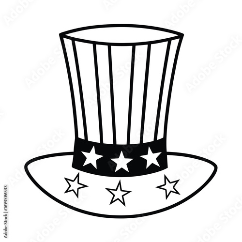 vector festive uncle sam hat on white background
