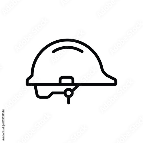 Black line icon for hard hat