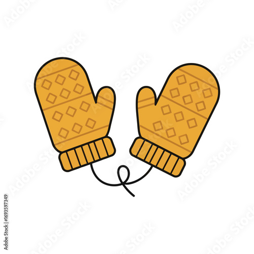 Cozy knitted mittens perfect for winter warmth and stylish seasonal comfort vector
