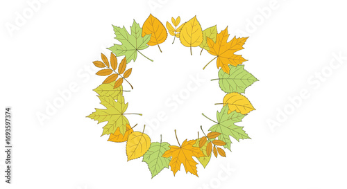 Autumn leaf wreath design perfect for fall season greetings and elegant seasonal decor