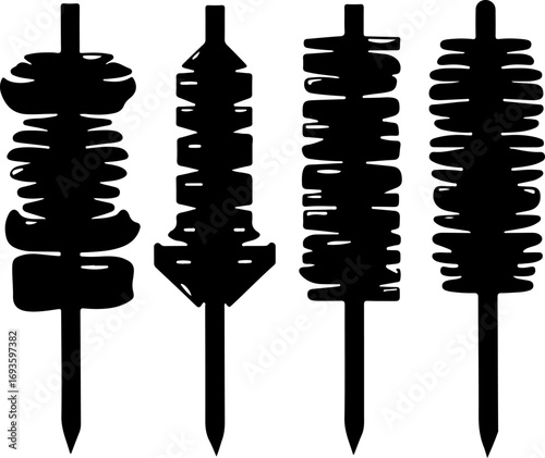 vector illustration of a grilled chicken with stick, isolated, food, white, object, chocolate, brown, spiral, sweet, closeup, macro, meal, honey, white background, dessert, nature