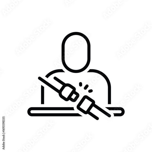 Black line icon for safety belt