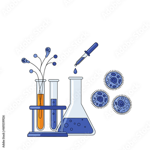 Exploring the microscopic world of cellular biology and medical research experiments