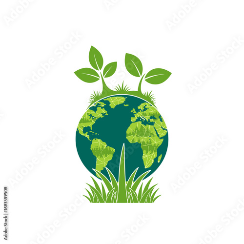 The green earth grows with new leaves emerging showing natural beauty and vitality sustainable ecosystem future growth