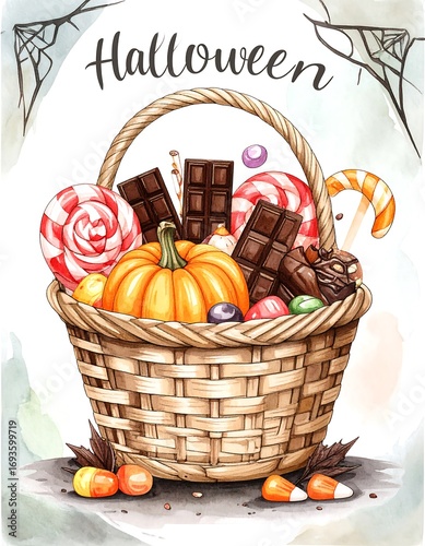 Halloween candy basket illustration (2)
