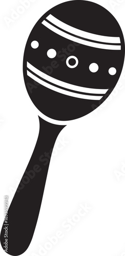 Stylish Maracas Silhouette Black Vector Graphic Template for Rhythm and Percussion