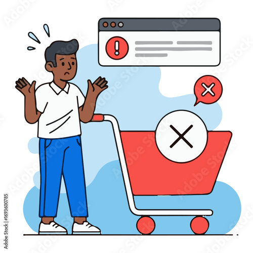Shopping Cart Error Illustration