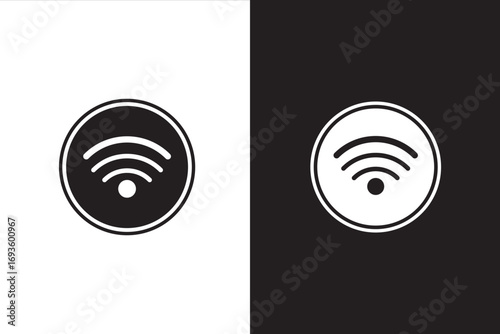 WIFI Signal Icon Minimal Black and White Vector, eps10.