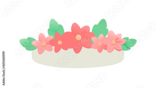 Watercolor flower crown vector illustration for spring floral design and decoration project use for cards