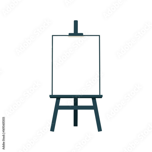 Empty artist easel with blank canvas ready for creative painting and drawing projects vector