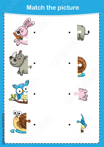 Matching children educational.game Match pictures