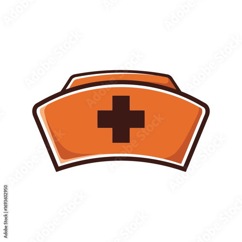 Healthcare profession medical nurse cap emblem symbol design graphic element icon illustration vector