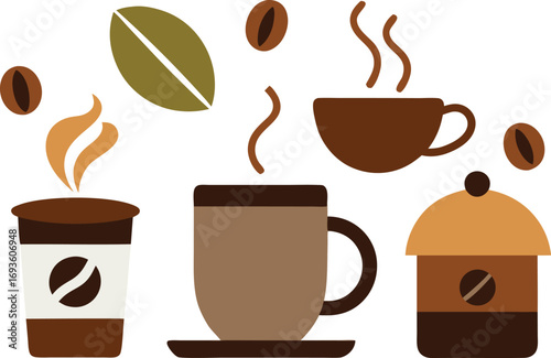 National coffee day vector graphics collection for delicious coffee moments