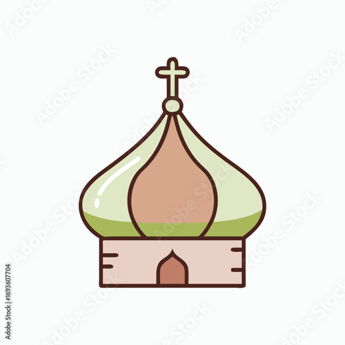 Russian Orthodox Church Onion Dome Icon Vector Illustration