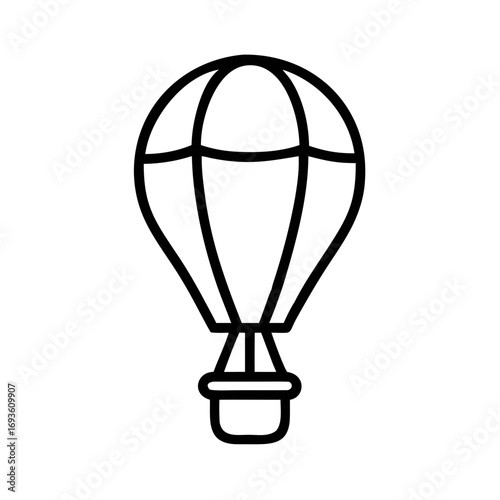 Hot Air Balloon Line Icon Vector Illustration